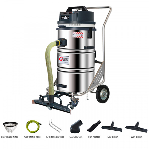 Однофазный компактный промышленный пылесос для сухой и влажной уборки WX-3078B